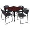 Regency Tables > Height Adjustable > Square Table & Chair Sets, 30 W, 30 L, 23-37 H, Mahogany TB3636MHAPBK44BK - alternate 1